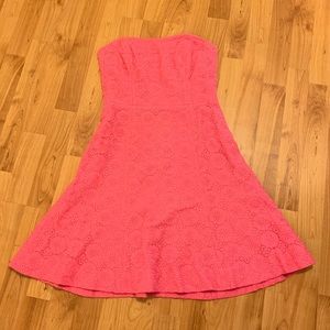 Lilly Pulitzer pink strapless dress. Size 0